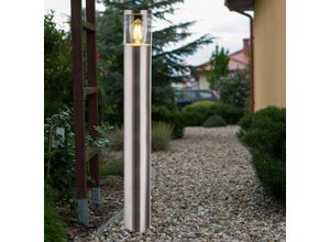 4059157080881 - Etc-shop - Steh Leuchte Garten Weg Außen Beleuchtung Edelstahl Hof Sockel Lampe im Set inkl led Leuchtmittel