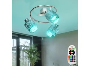 4059157082564 - Samt Decken Lampe dimmbar Wohn Zimmer Spots beweglich FERNBEDIENUNG im Set inkl RGB LED Leuchtmittel