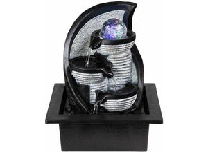 4059157085831 - Etc-shop - Tischbrunnen mit Beleuchtung Farbwechsel Wasserspiel Zimmerbrunnen Kunststoff schwarz grau braun 1x rgb led bunt LxBxH 21x175x255 cm