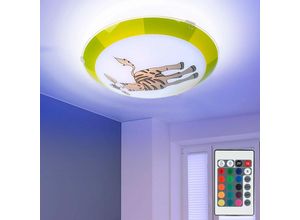 4059157086845 - Etc-shop - Wand Leuchte Kinder Spiel Zimmer Zebra Motiv Glas Lampe fernbedienung im Set inkl rgb led Leuchtmittel