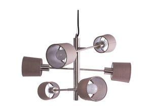 4059157098084 - Etc-shop - Design Decken Hänge Lampe taupe Wohn Zimmer Textil Pendel Leuchte im Set inkl rgb led Leuchtmittel