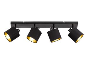 4059157099180 - Decken Lampe Textil Spots Flur Leuchte beweglich SCHWARZ GOLD im Set inkl LED Leuchtmittel