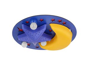 4059157101296 - Etc-shop - Decken Leuchte Kinder Spiel Zimmer Mond Sterne Jungen Mädchen Lampe blau im Set inkl led Leuchtmittel