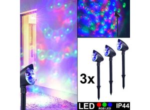 4059157107229 - Etc-shop - 3er Set rgb led Steck Leuchten Farbwechsel Garten Erdspieß Lampen Deko Außen Beleuchtung