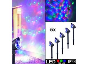 4059157107250 - 5er Set RGB LED Steck Leuchten Farbwechsel Garten Erdspieß Lampen Deko Außen Beleuchtung