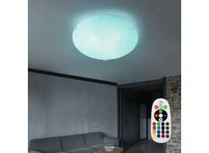 4059157110526 - Etc-shop - Decken Lampe Wohn Zimmer Glas Flur Leuchte fernbedienung im Set inkl rgb led Leuchtmittel