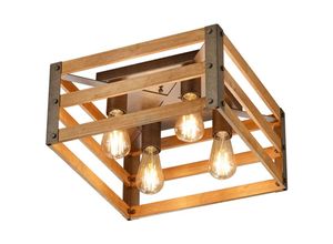 4059157110960 - Etc-shop - Vintage Decken Lampe Natur Holz Retro Leuchte Filament dimmbar im Set inkl led Leuchtmittel