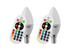 4059157111431 - Etc-shop - 2er Set rgb led E14 Leuchtmittel 35W Kerze Leuchte fernbedienung Lampe dimmbar