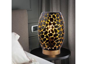 4059157113688 - Etc-shop - Nacht Schreib Tisch Leuchte schwarz gold Dekor Stanzungen Lese Lampe im Set inkl led Leuchtmittel