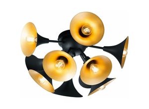 4059157115613 - Decken Leuchte dimmbar Trompeten schwarz gold Lampe Farbwechsel im Set inkl RGB LED Leuchtmittel