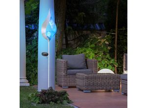 4059157120969 - 2er Set LED Solar Steck Leuchten bronze Flammen Design Garten Deko Crackle Glas Lampen silber-blau Erdspieß