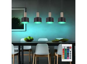 4059157121560 - Etc-shop - Decken Pendel Lampe Fernbedienung schwarz gold Ess Zimmer Hänge Leuchte dimmbar im Set inkl rgb led Leuchtmittel