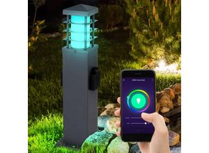 4059157122086 - Etc-shop - Smart led Wege Lampe Steckdosen Garten Leuchte Sprachsteuerung App im Set inkl rgb led Leuchtmittel