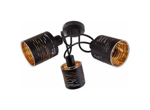 4059157122291 - Decken Lampe Muster Ess Zimmer Spot Rondell Gold FERNBEDIENUNG im Set inkl RGB LED Leuchtmittel