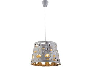 4059157122918 - Etc-shop - Design Hänge Decken Lampe grau Schlaf Gäste Zimmer Textil Schirm Leuchte im Set inkl led Leuchtmittel