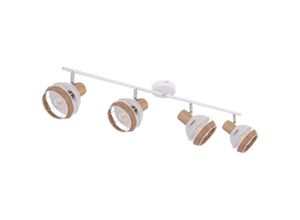 4059157127043 - Etc-shop - vintage Decken Pendel Leuchte Spot Leiste verstellbar Holz Käfig Lampe im Set inkl led Leuchtmittel