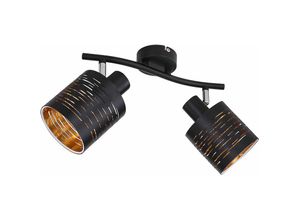 4059157127944 - Decken Leuchte Fernbedienung Dekor Stanzungen Strahler schwarz gold Spot Lampe dimmbar im Set inkl RGB LED Leuchtmittel