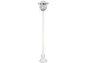 4059157128750 - Etc-shop - Außen Steh Lampe weiß Garten Wege Beleuchtung alu Sockel Leuchte im Set inkl led Leuchtmittel