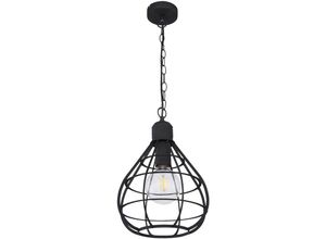 4059157130067 - Etc-shop - Hängelampe Hängeleuchte Pendellampe Esszimmerlampe Wohnzimmerlampe Industriell Metall Gitterschirm schwarz led 8W 1055Lm warmweiß DxH