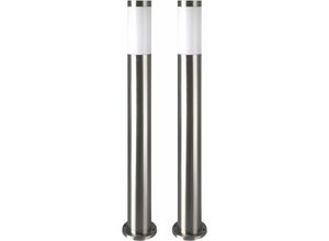 4059157130944 - Etc-shop - 2er Set rgb led Sockel Steh Leuchte Edelstahl fernbedienung Garten Außen Wege Lampe dimmbar