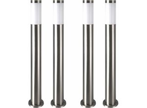 4059157130975 - Etc-shop - 4er Set led Edelstahl Steh Lampen Garten Weg Beleuchtung Terrassen Sockel Leuchten silber