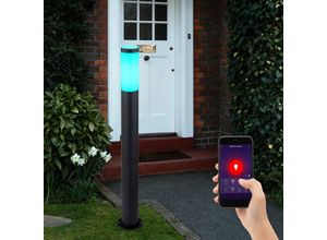 4059157131361 - Edelstahl Stand Lampe dimmbar App Sprachsteuerung Außen Garten Leuchte im Set inkl LED Leuchtmittel