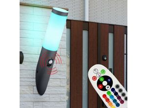 4059157131415 - Etc-shop - Wand Lampe fernbedienung Edelstahl Garten Fackel Leuchte dimmbar im Set inkl rgb led Leuchtmittel