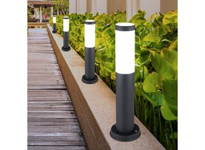 4059157133648 - Wegeleuchte Sockelleuchte Außenleuchte Stehleuchte Pollerleuchte led 1055lm 11W warmweiß Edelstahl anthrazit h 45 cm Gartenlampe Hofleuchte 4er