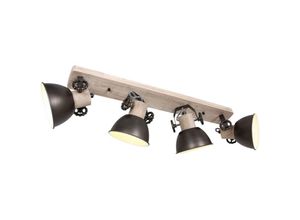 4059157134669 - Etc-shop - vintage Decken Leuchte Fernbedienung Spot Strahler Holz Licht-Schiene dimmbar im Set inkl rgb led Leuchtmittel