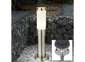 4059157134805 - Etc-shop - Edelstahl Sockel Leuchte Erdspieß Garten Weg Beleuchtung Steckdosen Außen Steck Steh Lampe