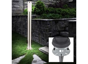 4059157134850 - Außen Steh Leuchte Steckdosen Edelstahl Stand Steck Lampe Garten Terrassen Strahler Erd Boden Spieß