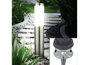 4059157134966 - Etc-shop - Außen Stand Leuchte silber Garten Erdspieß Steck Strahler Garten Lampe im Set inkl led Leuchtmittel