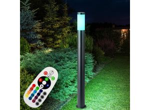 4059157142022 - Etc-shop - Steh Lampe fernbedienung Außen Garten Edelstahl Leuchte dimmbar im Set inkl rgb led Leuchtmittel