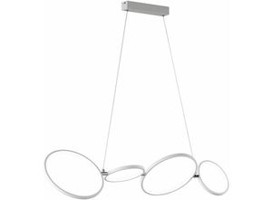 4059157144347 - Etc-shop - led Decken Hänge Lampe weiß Wohn Ess Zimmer Beleuchtung Ring Design Pendel Leuchte dimmbar über Lichtschalter