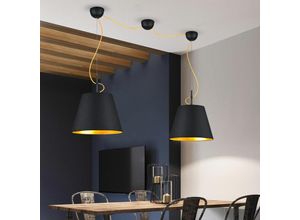 4059157149953 - Etc-shop - Pendel Decken Leuchte schwarz-gold Design Hänge Lampe Schlaf Ess Zimmer Beleuchtung