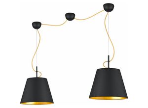 4059157150324 - Etc-shop - Pendel Decken Leuchte schwarz-gold Design Hänge Lampe Schlaf Ess Zimmer Beleuchtung im Set inkl led Leuchtmittel