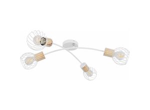 4059157151109 - Etc-shop - Retro Decken Leuchte Wohn Ess Zimmer filament Käfig Strahler Holz Lampe im Set inkl led Leuchtmittel