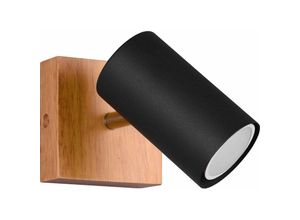 4059157152588 - Etc-shop - Wand Leuchte schwarz Holz natur Spot Strahler Decken Leuchte verstellbar Wohn Zimmer Beleuchtung