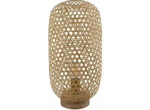 4059157153905 - Etc-shop - Schreib Nach Tisch Leuchte Wohn Ess Zimmer Beistell Beleuchtung Bambus Geflecht Boho Lampe natur