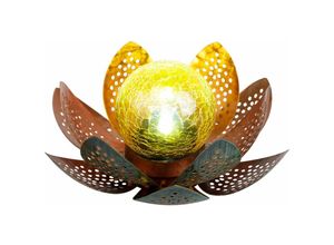 4059157155206 - Etc-shop - led Garten Solar Lampe Tisch Leuchte Lotus Blume Deko Beleuchtung Balkon Hof Leuchte grün gold