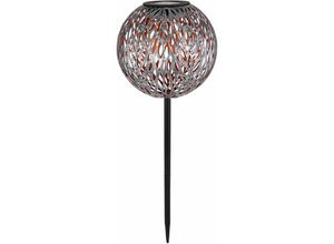 4059157155657 - LED Solar Leuchte Erdspieß Außen Garten Steck Kugel Lampe gold silber-grau Terrassen Deko Beleuchtung