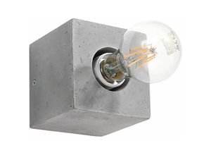 4059157158085 - Etc-shop - Wandlampe grau Wandleuchte Beton quadratisch Wandlampe Treppenhaus Innen ohne Lampenschirm grau 1x E27 BxH 10x10 cm