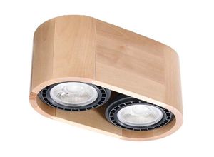 4059157158306 - Etc-shop - Deckenleuchte Deckenlampe 2-flammig Holz l 25 cm Wohnzimmer Schlafzimmer Küche