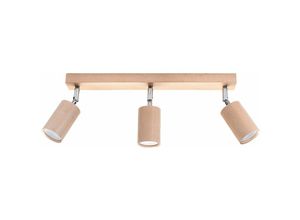 4059157158603 - Etc-shop - Deckenleuchte 3-flammig modern Deckenspot Wohnzimmer mit verstellbar Spot aus Holz Strahler braun natur 3x GU10 l 45 cm Esszimmer