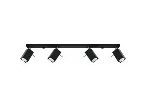 4059157161375 - Etc-shop - Deckenleuchte 4 flammig modern Deckenspot Spotlampe Deckenstrahler verstellbar schwarz Strahler Stahl 4x GU10 l 80 cm Wohnzimmer