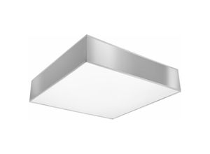 4059157162921 - Deckenleuchte E27 3 flammig Deckenlampe Innen Wohnzimmer Deckenleuchte Küche mehrflammig Stahl grau pvc weiß LxB 45x45 cm