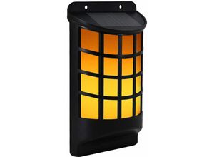 4059157164628 - Solarlampen für Außen Garten Wandleuchte Aussen Solar Licht Garten Solarleuchte Wand Landhaus Stil Laterne schwarz 60x led 1600-1800K warmweiß BxH