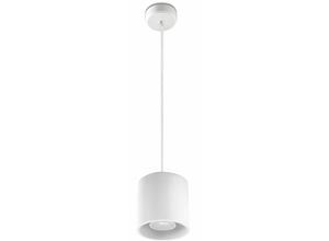 4059157165076 - Etc-shop - Pendelleuchte Zylinder Esstisch Lampen modern Pendelleuchte Wohnzimmer Aluminium weiß 1x GU10 DxH 10x80 cm Esszimmer