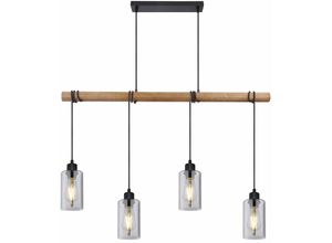 4059157167148 - Etc-shop - Pendelleuchte Holz Esszimmerlampe Hängeleuchte Holzpendellampe Hängelampe Esstisch Glas rauch 4x E27 LxH 98x130 cm Wohnzimmer 4059157167148 - Etc-shop - Pendelleuchte Holz Esszimmerlampe Hängeleuchte Holzpendellampe Hängelampe Esstisch Glas rauch 4x E27 LxH 98x130 cm Wohnzimmer
