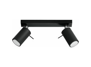 4059157167209 - Deckenlampe verstellbar Deckenleuchte schwarz Metall Deckenleuchte 2 Strahler 2 flammig Stahl 2x GU10 LxH 30 x 15 cm